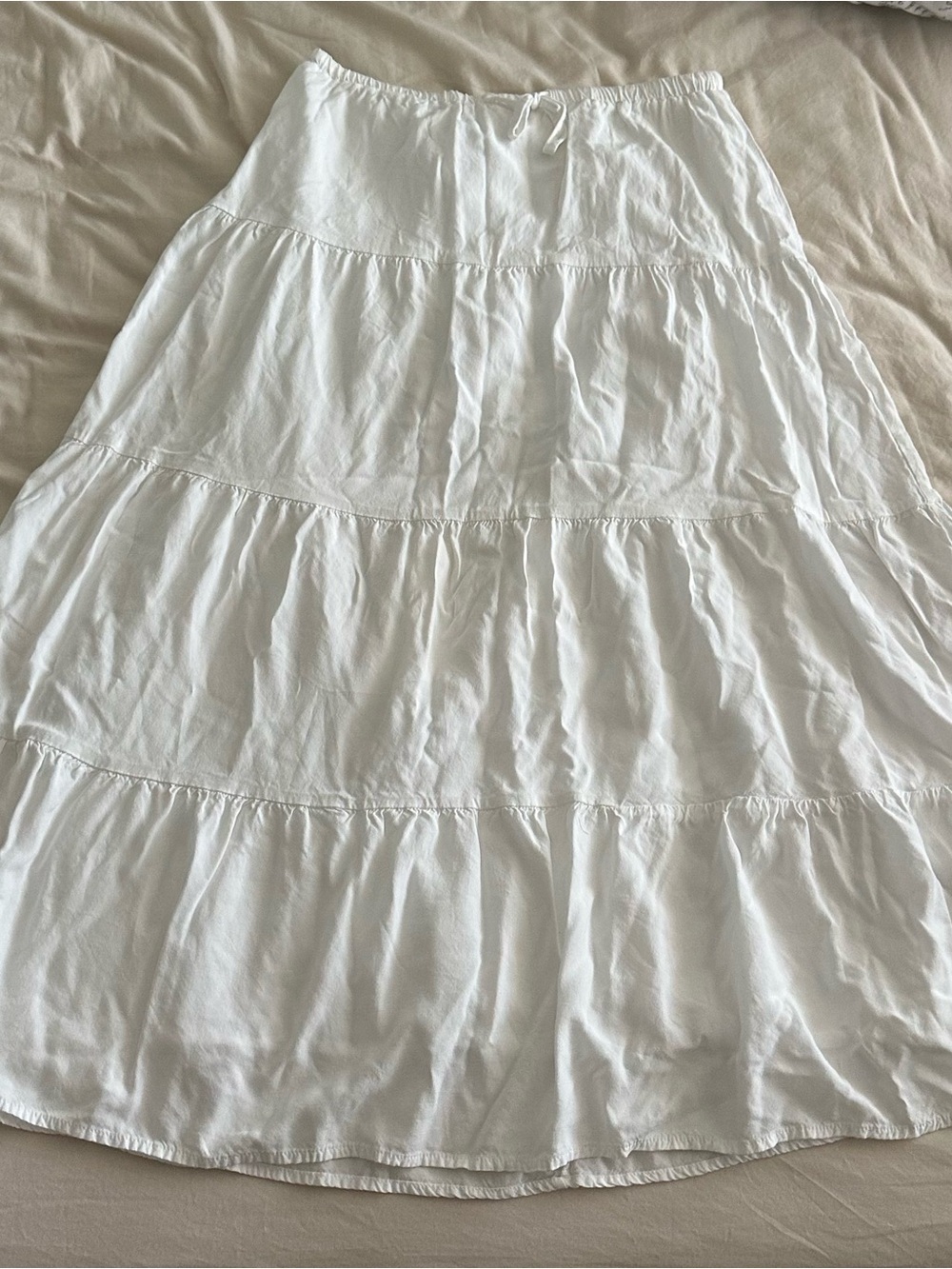 White pacsun Tiered Cotton Maxi Skirt - Classic Women's Summer Skirt